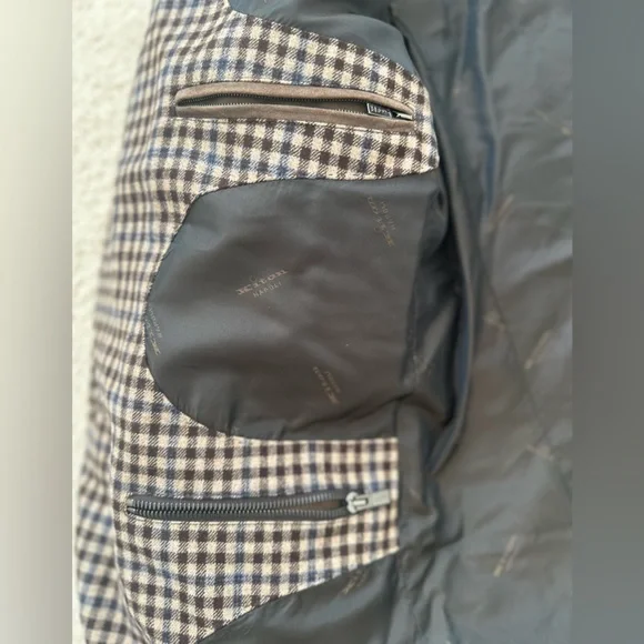 Kiton Napoli brown suede pelle leather puffer coat size 50 - Picture 10 of 10